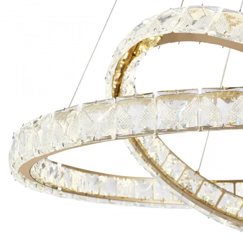 Люстра подвесная LED с пультом AM-Venezia 311311/D600-D400 GD Arte Milano прозрачная на 1 лампу, основание золотое в стиле современный кольца с пультом фото 13
