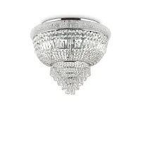 Люстра потолочная хрустальная DUBAI PL6 CROMO Ideal Lux прозрачная на 6 ламп, основание хром в стиле классический 