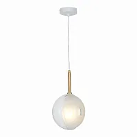 Светильник подвесной Foligno SL1183.503.01 ST-Luce белый 1 лампа, основание белое в стиле современный шар