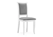 Деревянный стул Корнелл серый велюр / белый 515974 Woodville, серый/велюр, ножки/массив бука/белый, размеры - ****460*520