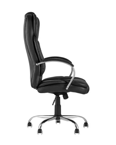 Кресло руководителя TopChairs Ultra NEW, черное УТ000008064 Stool Group, чёрный/экокожа, ножки/металл/хром, размеры - 1150*1230***610*750 фото 2