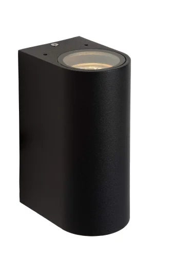 Настенный светильник BOOGY 27863/02/30 Lucide уличный IP44 чёрный 2 лампы, плафон чёрный в стиле современный GU10