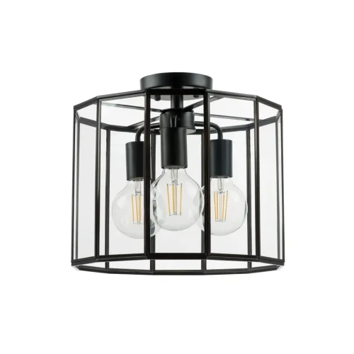 Люстра потолочная Genni 798237 Lightstar прозрачная на 3 лампы, основание чёрное в стиле современный винтаж 