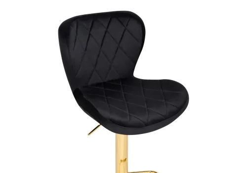 Барный стул Porch black / golden 15506 Woodville, чёрный/велюр, ножки/металл/золотой, размеры - *1100***470*530 фото 5