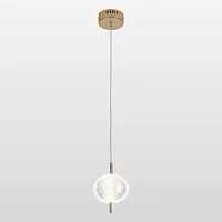 Светильник подвесной LED Duval LSP-7141 Lussole прозрачный 1 лампа, основание золотое в стиле хай-тек современный 