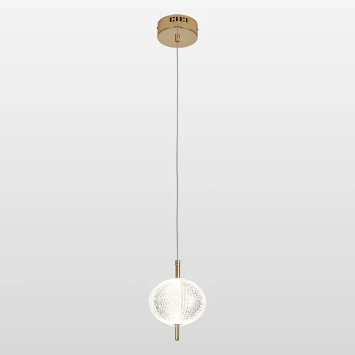 Светильник подвесной LED Duval LSP-7141 Lussole прозрачный 1 лампа, основание золотое в стиле хай-тек современный 