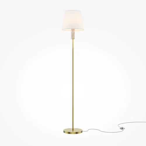 Торшер Lira MOD483FL-01BS Maytoni белый на 1 лампу, основание латунь в стиле современный фото 2