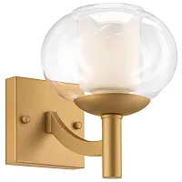 Бра Fiamma 730613 Lightstar прозрачный белый 1 лампа, основание золотое матовое золото в стиле современный арт-деко 