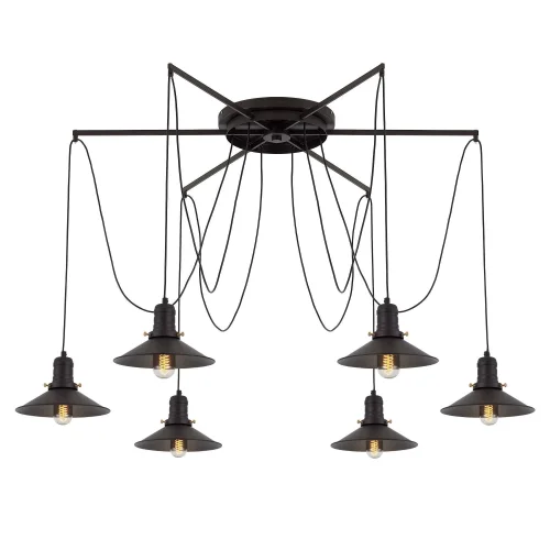 Светильник подвесной лофт Эдисон Spider CL451262 Citilux без плафона 6 ламп, основание коричневое в стиле лофт spider паук фото 14