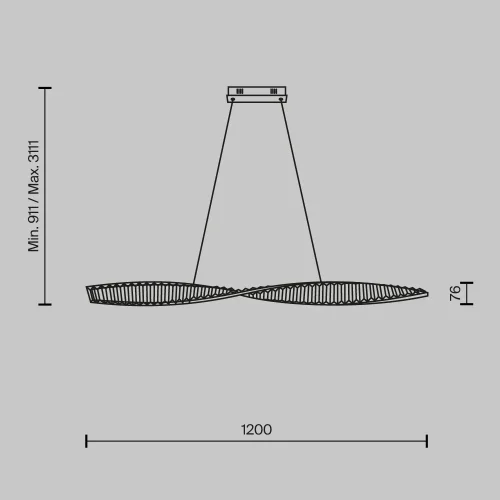 Светильник подвесной LED Krone P097PL-L36BS3K Maytoni прозрачный на 1 лампу, основание латунь в стиле современный линейный фото 6
