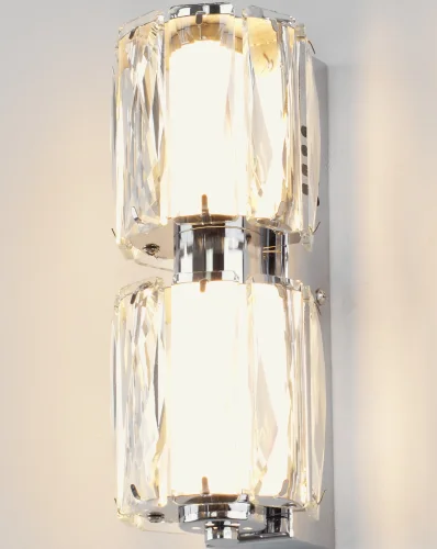Бра LED Prismique V11716-WL Moderli прозрачный на 1 лампу, основание хром в стиле современный фото 5