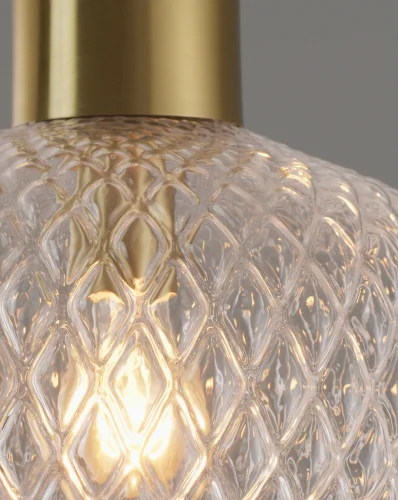 Светильник подвесной Sunset V10922-P Moderli прозрачный 1 лампа, основание золотое в стиле современный выдувное фото 4