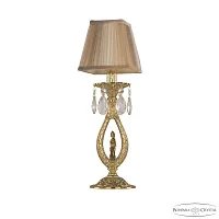Настольная лампа 72400L/1 G FH1S SQ8 Bohemia Ivele Crystal коричневая 1 лампа, основание золотое металл в стиле классический sp