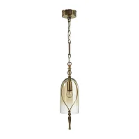 Светильник подвесной Bell 4892/1 Odeon Light янтарный 1 лампа, основание бронзовое в стиле классический 