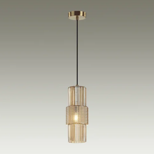 Светильник подвесной Pimpa 5019/1 Odeon Light янтарный бежевый 1 лампа, основание бронзовое в стиле модерн  фото 4