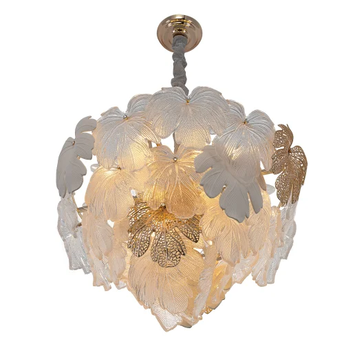 Люстра подвесная Dryad CL305160 Citilux белая прозрачная на 14 ламп, основание золотое в стиле классический флористика современный фото 4