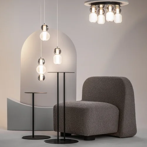 Люстра потолочная LED Drop MOD273CL-L60CH3K Maytoni прозрачная янтарная на 1 лампу, основание хром в стиле арт-деко современный фото 6