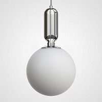 Светильник подвесной Parachilna 179988-22 ImperiumLoft белый 1 лампа, основание хром в стиле модерн молекула шар