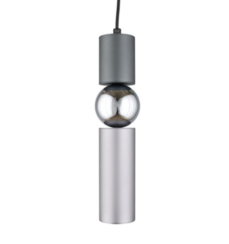 Светильник подвесной Brizhit APL.615.26.01 Aployt серый серебряный 1 лампа, основание чёрное в стиле современный трубочки