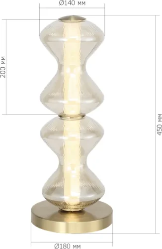 Настольная лампа LED Spine SL6136.214.01 ST-Luce янтарная на 1 лампу, основание золотое металл в стиле современный фото 2