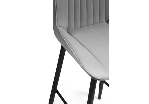 Полубарный стул Седа К крутящийся светло-серый / черный 517144 Woodville, серый/велюр, ножки/металл/чёрный, размеры - ****500*580 фото 7