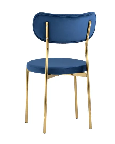 Стул обеденный Барбара, велюр синий, золотые ножки УТ000028058 Stool Group, синий/велюр, ножки/металл/золотой, размеры - ****480*535 фото 4