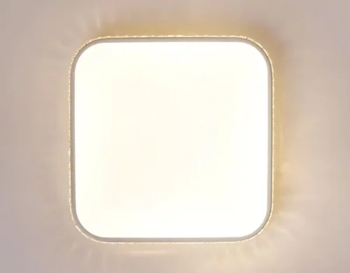 Светильник потолочный LED с пультом Orbital Crystal FF75 Ambrella light белый 1 лампа, основание белое в стиле современный хай-тек с пультом квадраты фото 6
