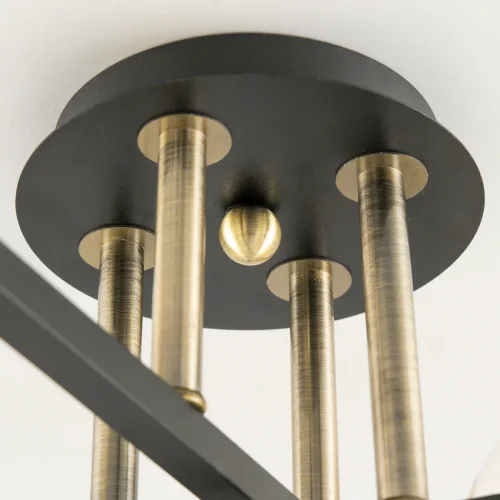 Люстра потолочная Девис CL201141 Citilux янтарная бежевая на 4 лампы, основание коричневое в стиле лофт современный шар фото 4