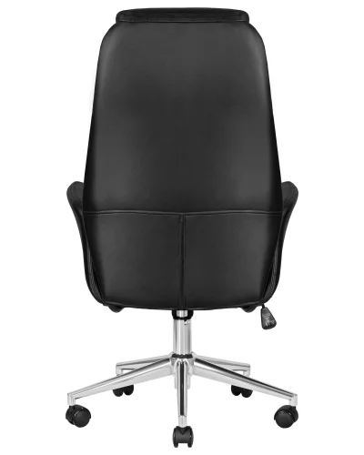 Офисное кресло для руководителя 126B-LMR COLTON, цвет черный Dobrin, чёрный/экокожа, ножки/металл/хром, размеры - 1125*1225***650*650 фото 5