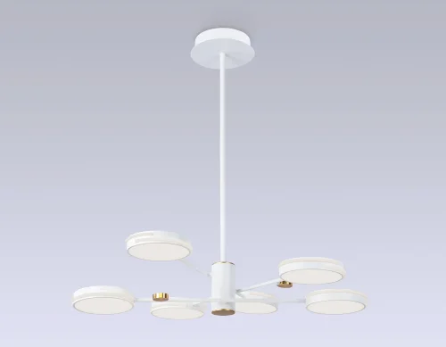 Люстра на штанге LED FL51635 Ambrella light белая на 1 лампа, основание белое в стиле современный хай-тек  фото 2
