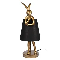 Настольная лампа Lapine 10315/A Black LOFT IT чёрная 1 лампа, основание золотое смола в стиле современный животные
