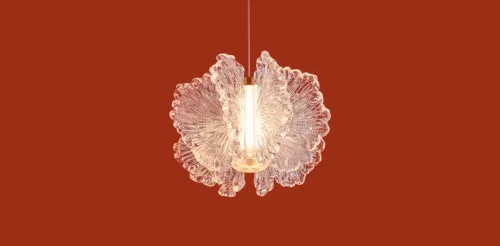 Светильник подвесной LED Flower FR5579PL-L8BS Freya прозрачный на 1 лампу, основание латунь в стиле современный фото 5