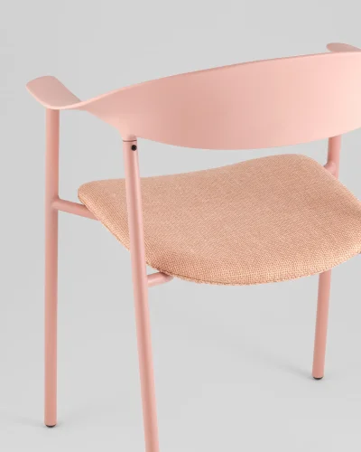Стул Eila, с подушкой, пластик розовый УТ000039780 Stool Group, розовый/рогожка, ножки/пластик/розовый, размеры - *775***502*591 фото 6