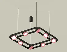 Светильник подвесной XB9182201 Ambrella light розовый чёрный 8 ламп, основание чёрное в стиле хай-тек современный 