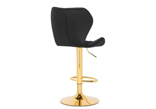 Барный стул Porch gold / black 15647 Woodville, чёрный/экокожа, ножки/металл/золотой, размеры - *1130***480*470 фото 4