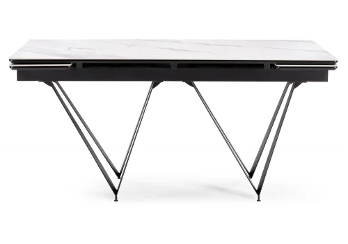Керамический стол Марвин 160(220)х90х76 белый мрамор / черный 572423 Woodville столешница белая из керамика фото 3