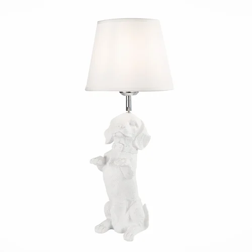 Настольная лампа Narni SLE115214-01 Evoluce белая 1 лампа, основание белое смола металл в стиле современный собака
