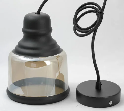 Светильник подвесной лофт Tonawanda GRLSP-9688 Lussole янтарный 1 лампа, основание чёрное в стиле лофт  фото 3
