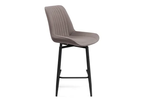 Полубарный стул Седа К крутящийся латте / черный 520603 Woodville, бежевый/велюр, ножки/металл/чёрный, размеры - ****500*580 фото 4