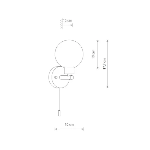 Бра с выключателем Simi 8052-NW Nowodvorski белый на 1 лампу, основание чёрное в стиле современный шар фото 2 Бра с выключателем Simi 8052-NW Nowodvorski белый на 1 лампу, основание чёрное в стиле современный шар фото 2