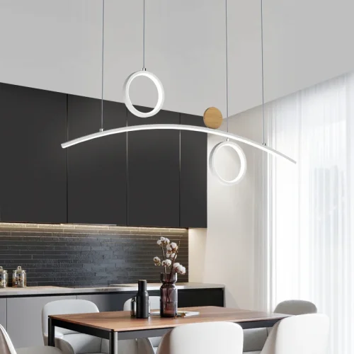 Светильник подвесной ABIGAIL LONG Black Blue 203494-23 ImperiumLoft чёрный на 3 лампы, основание коричневое в стиле современный фото 7