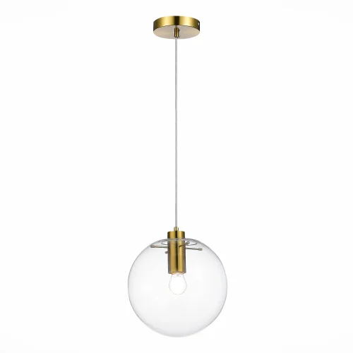 Светильник подвесной Noor SL1056.213.01 ST-Luce прозрачный 1 лампа, основание золотое в стиле современный шар