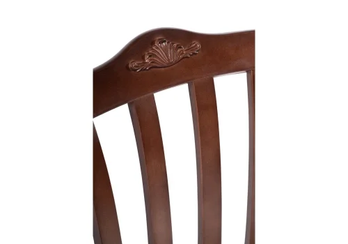 Деревянный стул Виньетта орех / мерц белый люкс 505471 Woodville, коричневый/ткань, ножки/массив березы дерево/орех, размеры - ****430*550 фото 6