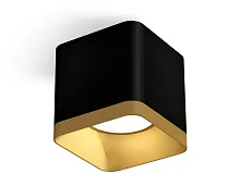 Светильник накладной XS7806004 Ambrella light золотой чёрный 1 лампа, основание чёрное в стиле хай-тек современный квадратный