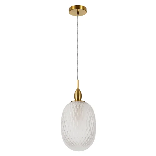 Светильник подвесной Verdi 5818/03 SP-1 Divinare белый 1 лампа, основание латунь в стиле современный 