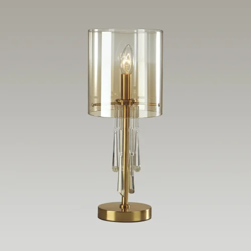 Настольная лампа Nicole 4886/1T Odeon Light прозрачная 1 лампа, основание бронзовое хрусталь металл в стиле классический  фото 4