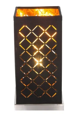 Настольная лампа Clarke 15229T1 Globo чёрная золотая 1 лампа, основание чёрное металл в стиле современный 