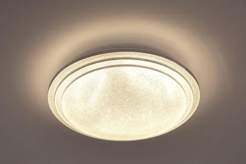 Светильник потолочный LED с пультом 10268/S LED Escada прозрачный 1 лампа, основание белое в стиле современный с пультом фото 3