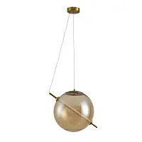 Светильник подвесной LED Holly A3230SP-1PB Arte Lamp янтарный 1 лампа, основание медь в стиле модерн шар