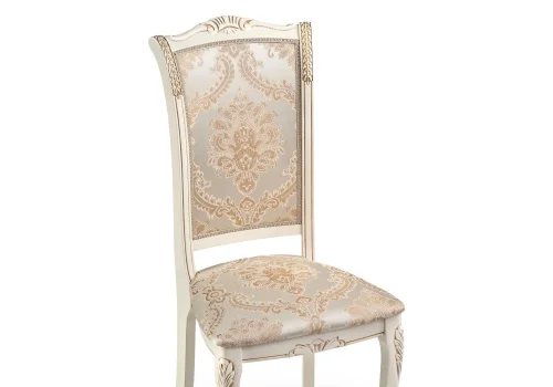 Деревянный стул Керия слоновая кость / ткань С65 499599 Woodville, бежевый/ткань, ножки/массив бука дерево/белый, размеры - ****480*600 фото 6